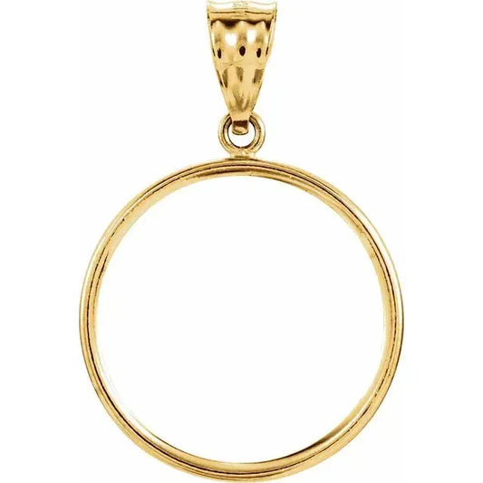 14K Gold Coin Frame Bezel Pendant Mounting for United States $5.00 Round