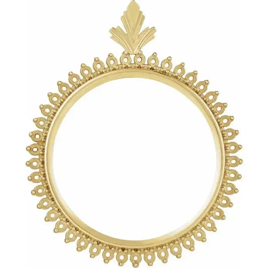 14K Gold Coin Frame w/ Halo for 1 oz American Gold Buffalo Round