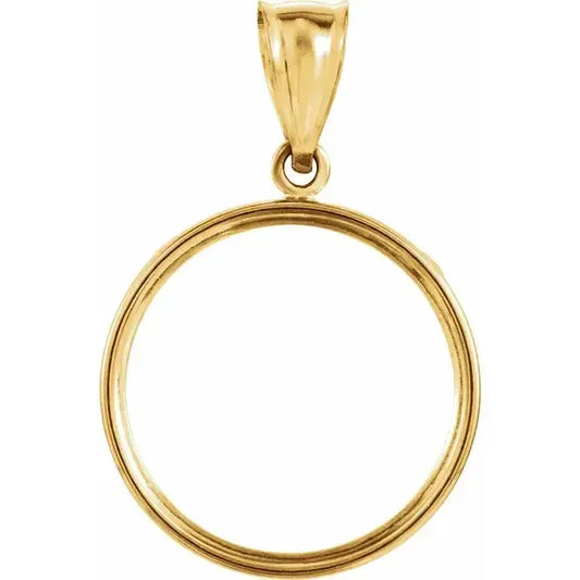 14K Gold Frame for Canadian Maple Leaf 1/4 Oz Round