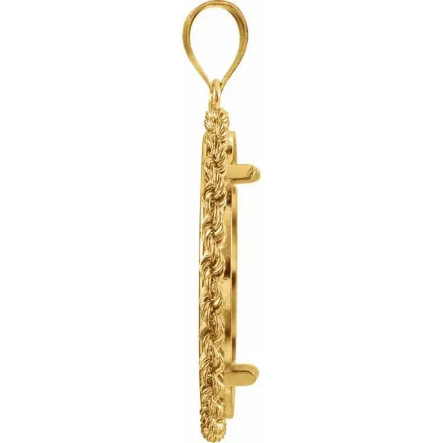 14K Gold Rope Frame for 1/2 Oz American Eagle Round