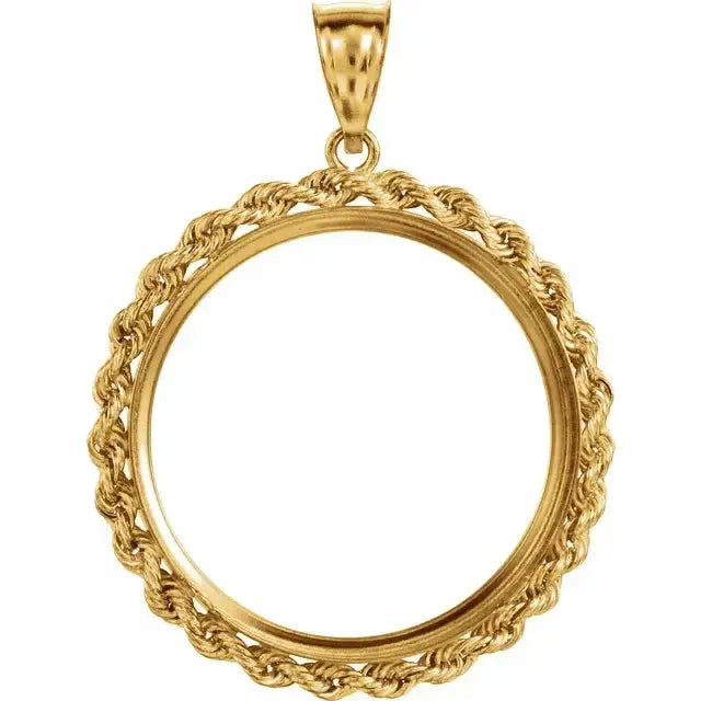 14K Gold Rope Frame for 1/2 Oz American Eagle Round