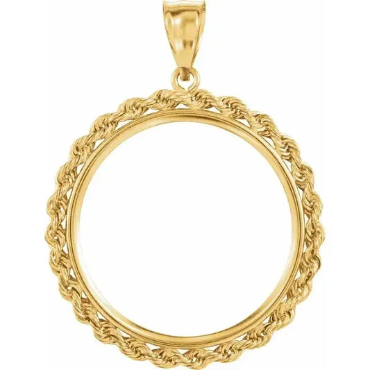 14K Gold Rope Frame for 1/2 Oz American Eagle Round