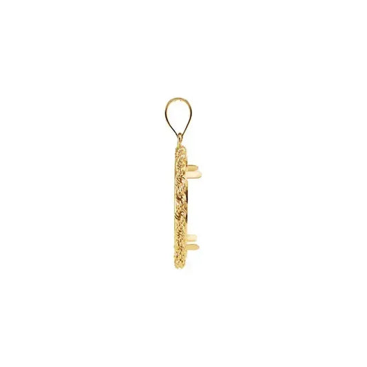 14K Gold Rope Coin Frame for United States $5.00 Round