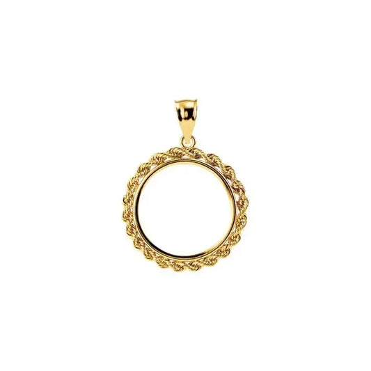 14K Gold Rope Coin Frame for United States $5.00 Round