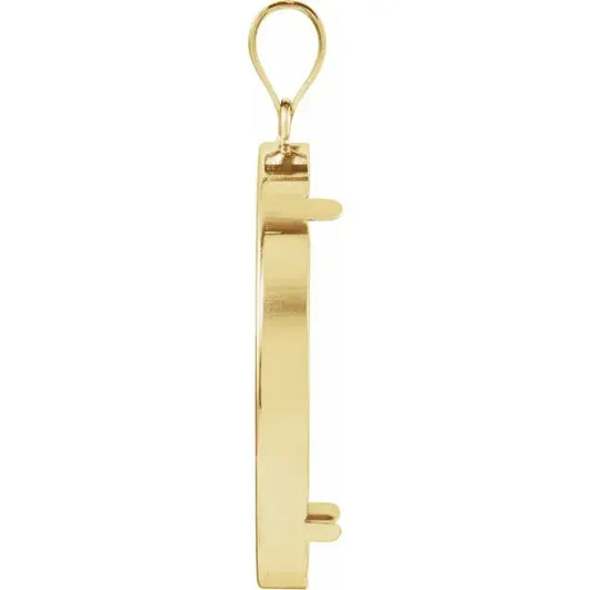 14K Gold Coin Frame Bezel Pendant Mounting for American Eagle 1 Oz and South African Krugerrand 1 Oz Round