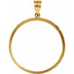 14K Gold Coin Frame Bezel Pendant Mounting for American Eagle 1 Oz and South African Krugerrand 1 Oz Round