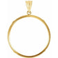 14K Gold Coin Frame Bezel Pendant Mounting for  Canadian Maple Leaf 1 Oz Round