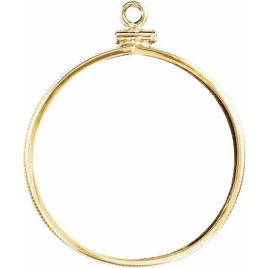 14K Gold Coin Frame for Canadian Maple Leaf 1 Oz Round