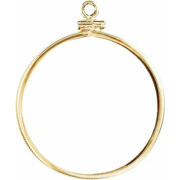 14K Gold Coin Frame for Canadian Maple Leaf 1 Oz Round