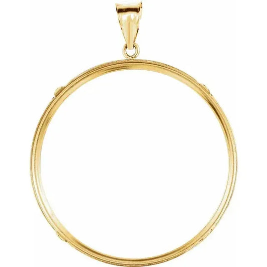 14K Gold Coin Frame for Mexican 50 Peso Round