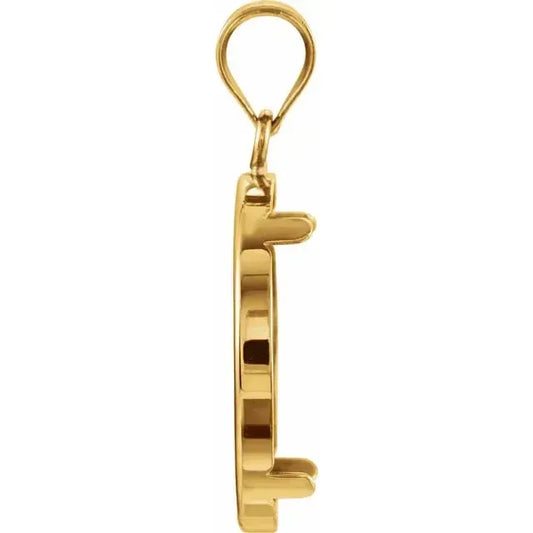 14K Gold Coin Frame Bezel Pendant Mounting for United States $2.50 and Chinese Panda 1/10 Oz Round