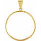 14K Gold Coin Frame Bezel Pendant Mounting for  Canadian Maple Leaf 1 Oz Round