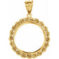 14K Gold Coin Frame for Canadian Maple Leaf 1/4 Oz Round