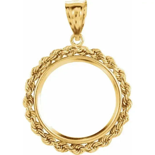 14K Gold Coin Frame for Canadian Maple Leaf 1/4 Oz Round