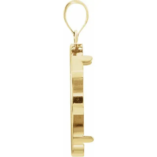 14K Gold Coin Frame Bezel Pendant Mounting for American Eagle 1/2 Oz and South African Krugerrand 1/2 Oz Round