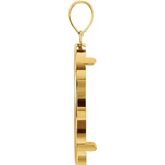 14K Gold Coin Frame Bezel Pendant Mounting for Mexican 1/2 Oz Round
