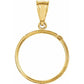 14K Gold Coin Frame Bezel Pendant Mounting for Mexican 5 Peso Round