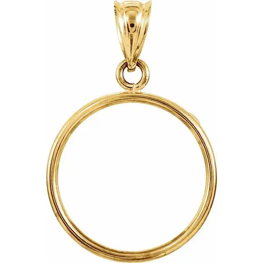 14K Gold Coin Frame for Mexican 2 1/2 Peso Round