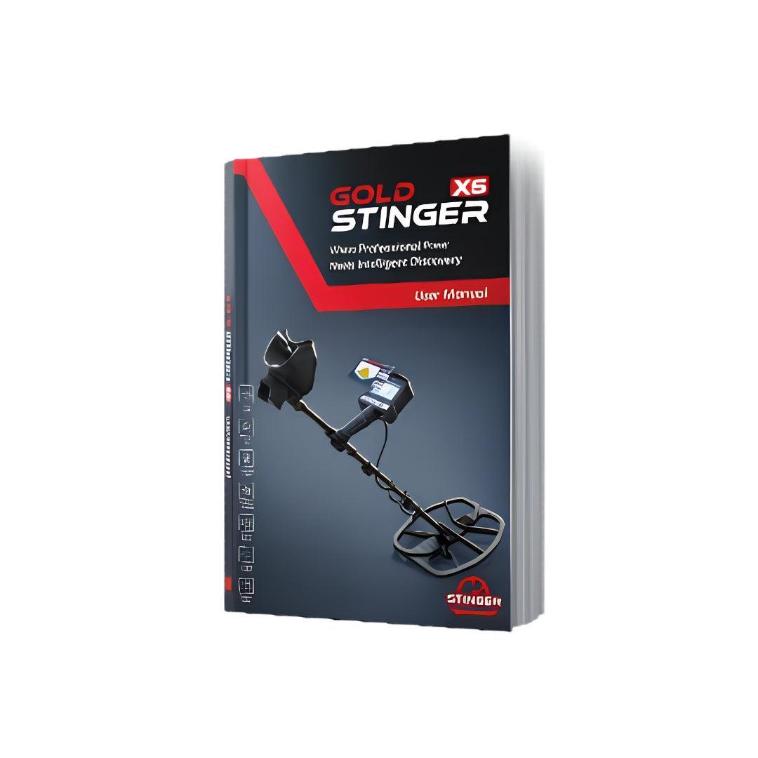 Gold Stinger X6 metal detector manual on a white background