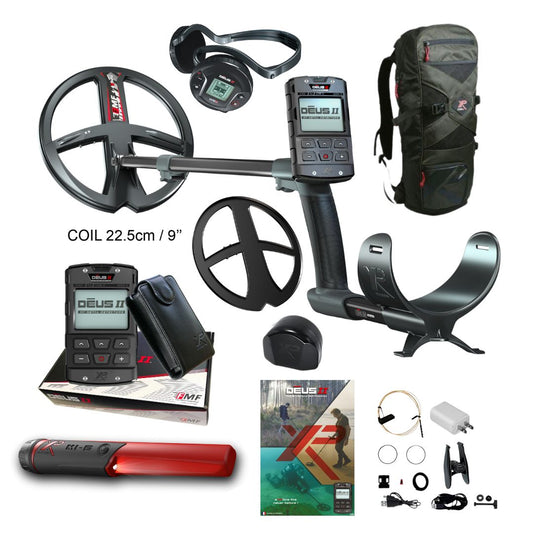 XP DEUS II Metal Detector w/ Remote, WS6 Wireless Headphones, and Backpack