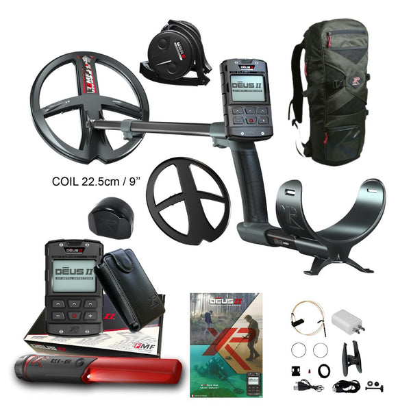 XP DEUS II Metal Detector with WSAII Headphones, Backpack 240 and MI-6 Pointer - Destination Gold Detectors