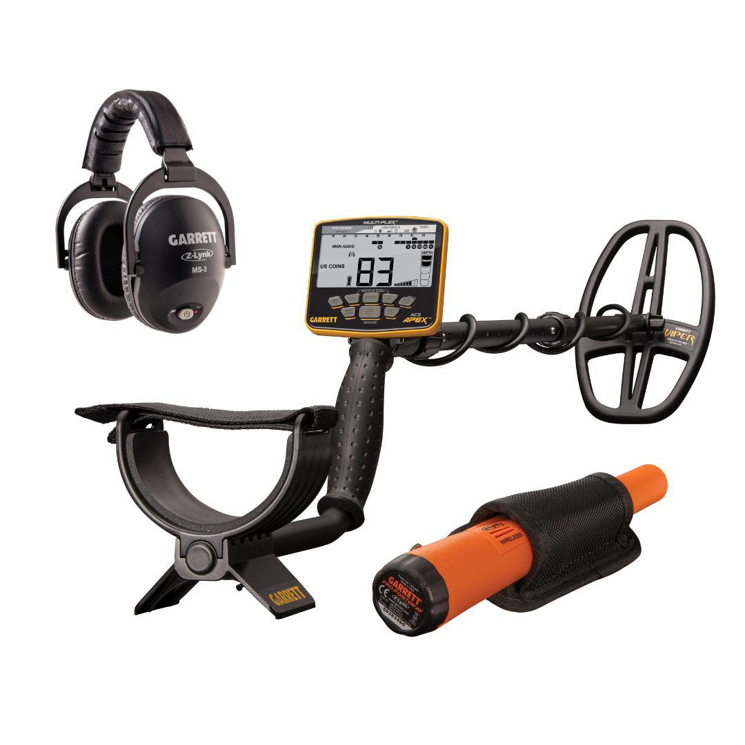 Garrett ACE APEX Metal Detector with MS-3 Z-Lynk and AT Pro-Pointer