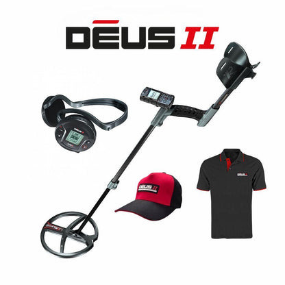 XP DEUS II Metal Detector with WS6 Headphones, DEUS IICap, and DEUS II  Polo Shirt
