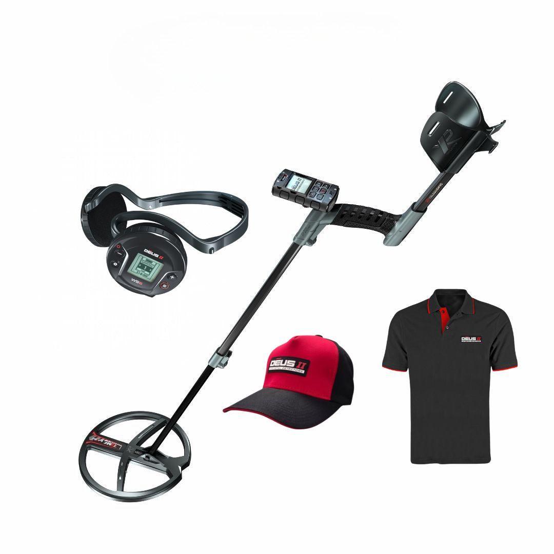 XP DEUS II Metal Detector with WS6 Headphones, DEUS IICap, and DEUS II  Polo Shirt