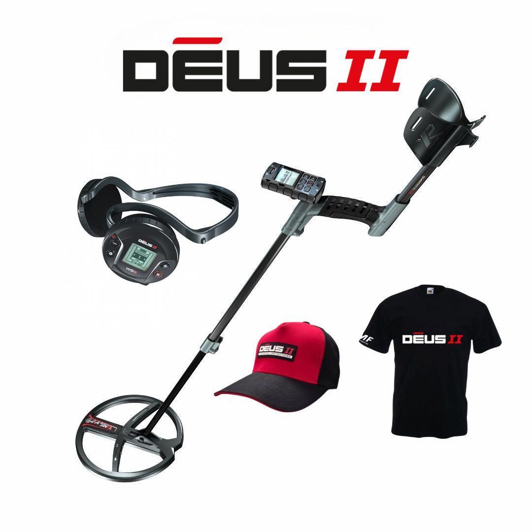 XP DEUS II Metal Detector with WS6 Headphones, DEUS II Cap, and DEUS II  T-Shirt