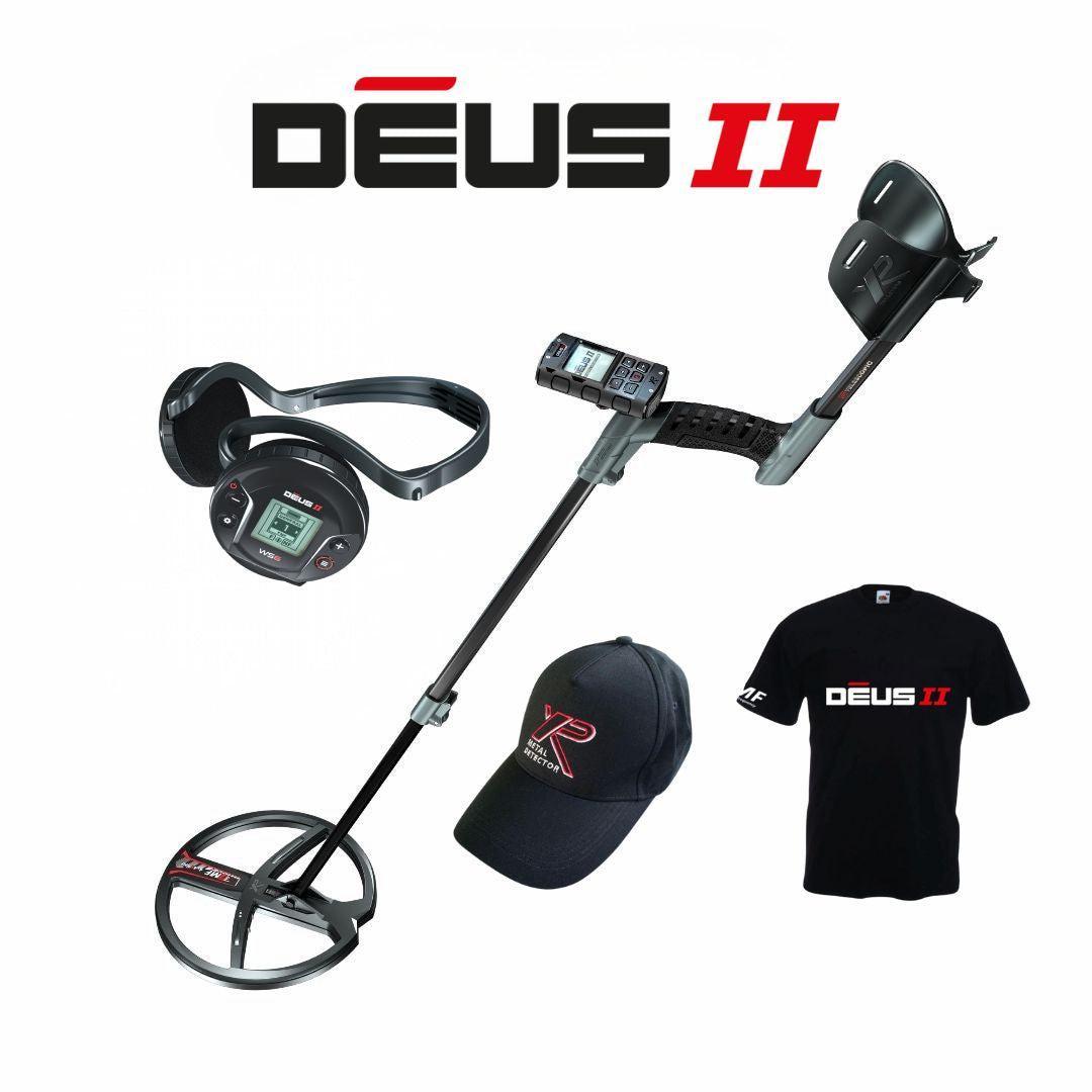 XP DEUS II Metal Detector with WS6 Headphones, XP Cap, and DEUS II T-Shirt