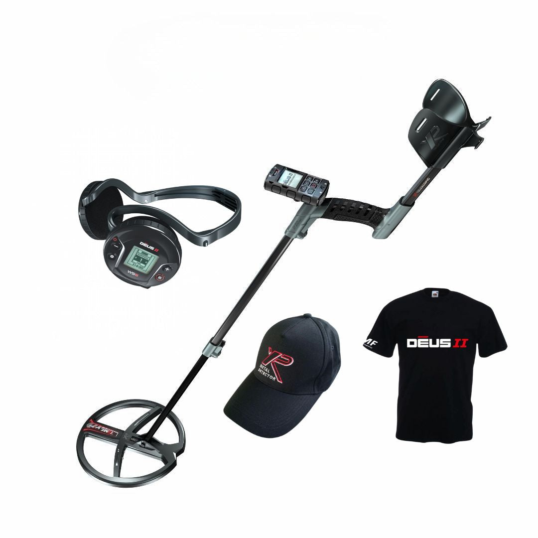 XP DEUS II Metal Detector with WS6 Headphones, XP Cap, and DEUS II T-Shirt