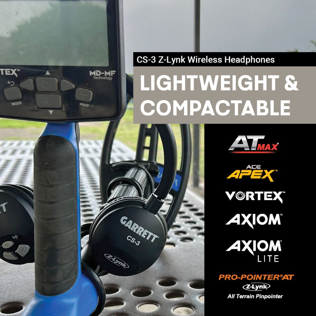 Garrett CS-3 Z-Lynk Metal Detector Wireless Headphones - Destination Gold Detectors