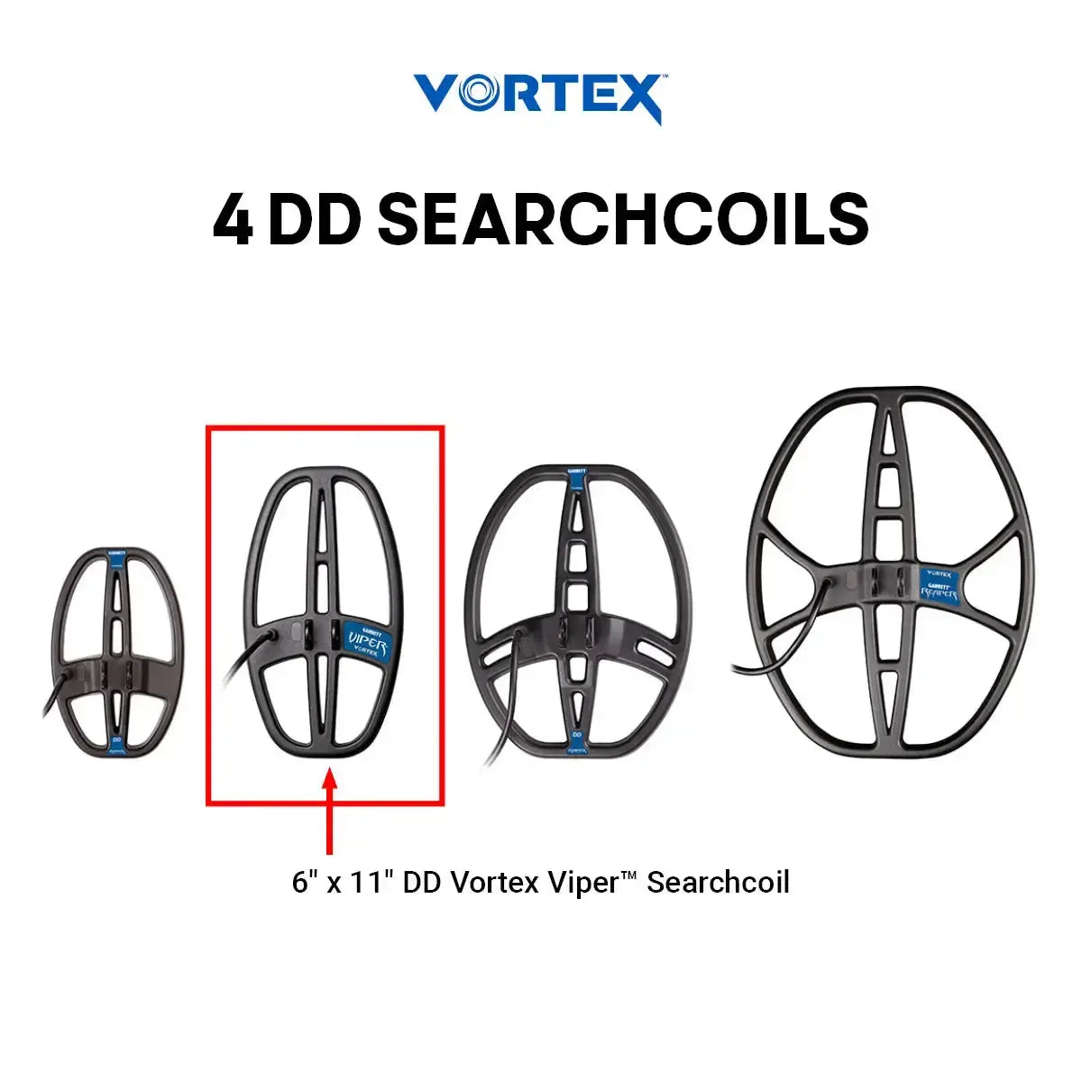 Garrett Vortex 6" x 11" DD Viper Searchcoil