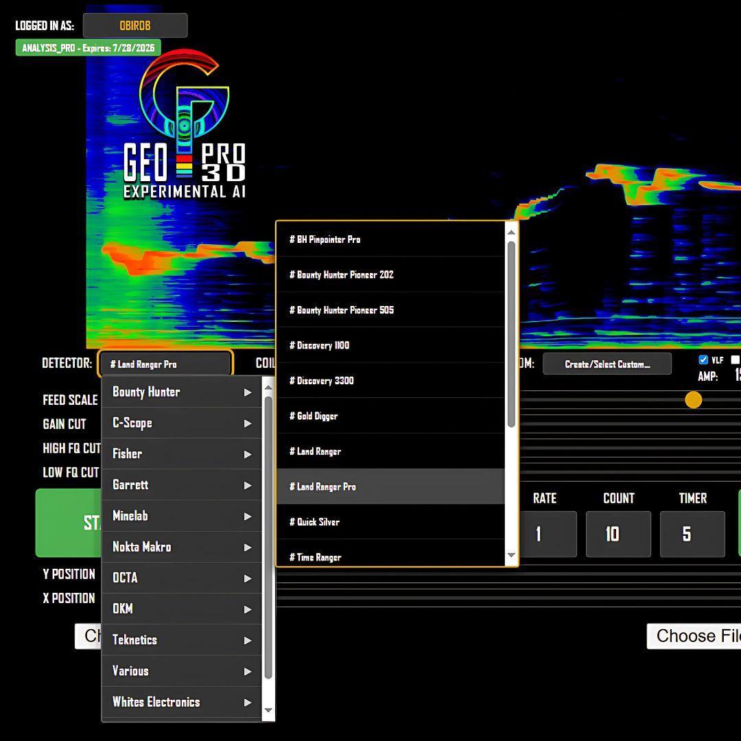 Geo Pro 3D Metal Detector Visualization Software