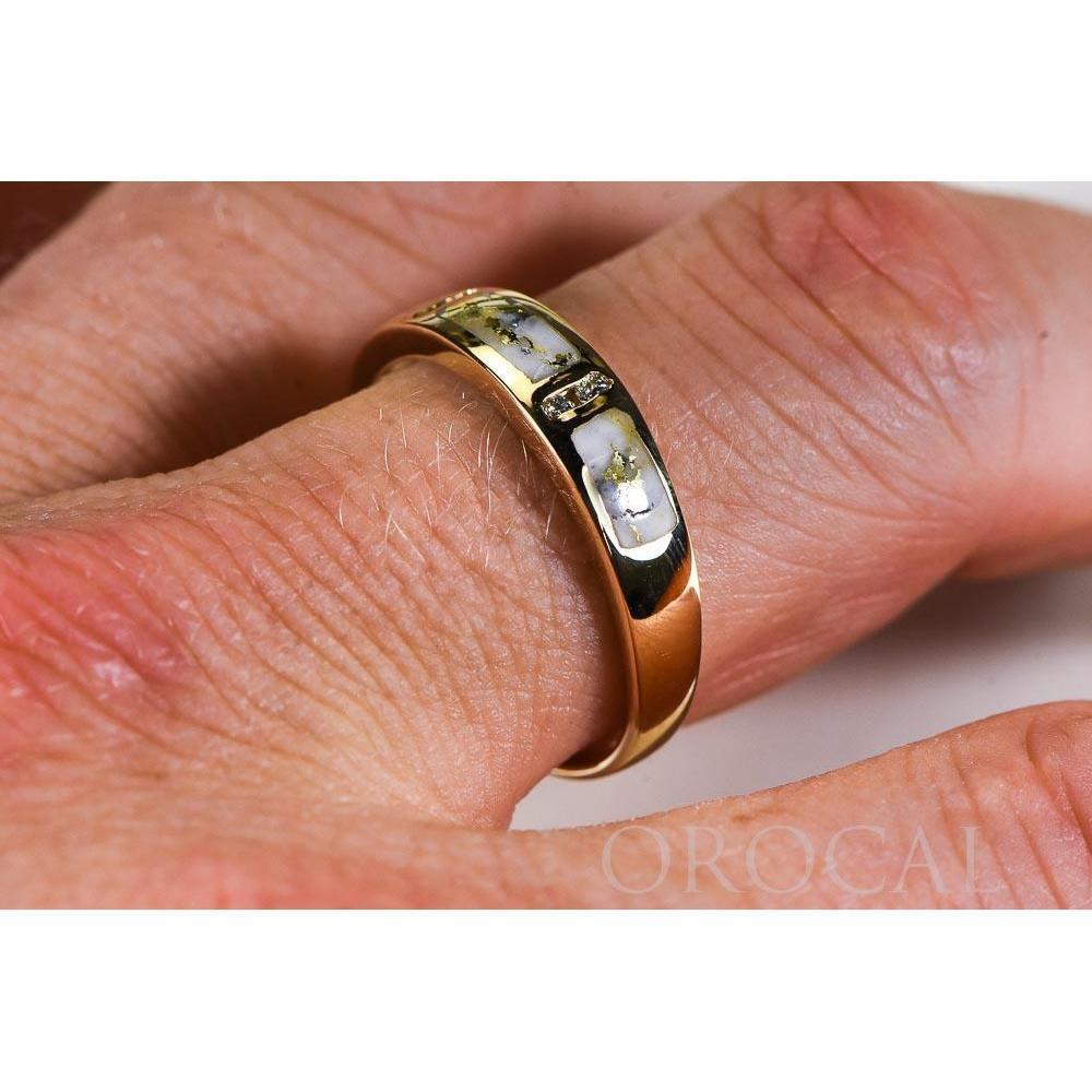 Orocal Gold Quartz Mens Ring with Diamonds RM733D8Q-Destination Gold Detectors