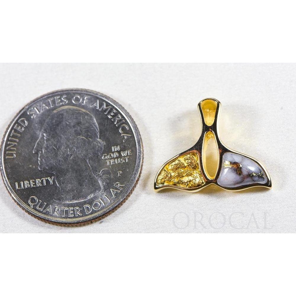 Orocal Gold Quartz Whales Tail Pendant PWT24NQX-Destination Gold Detectors