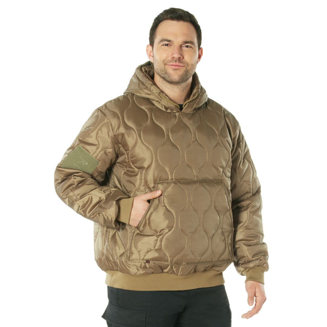 ROTHCO Brown Quilted Hooded Sweatshirt