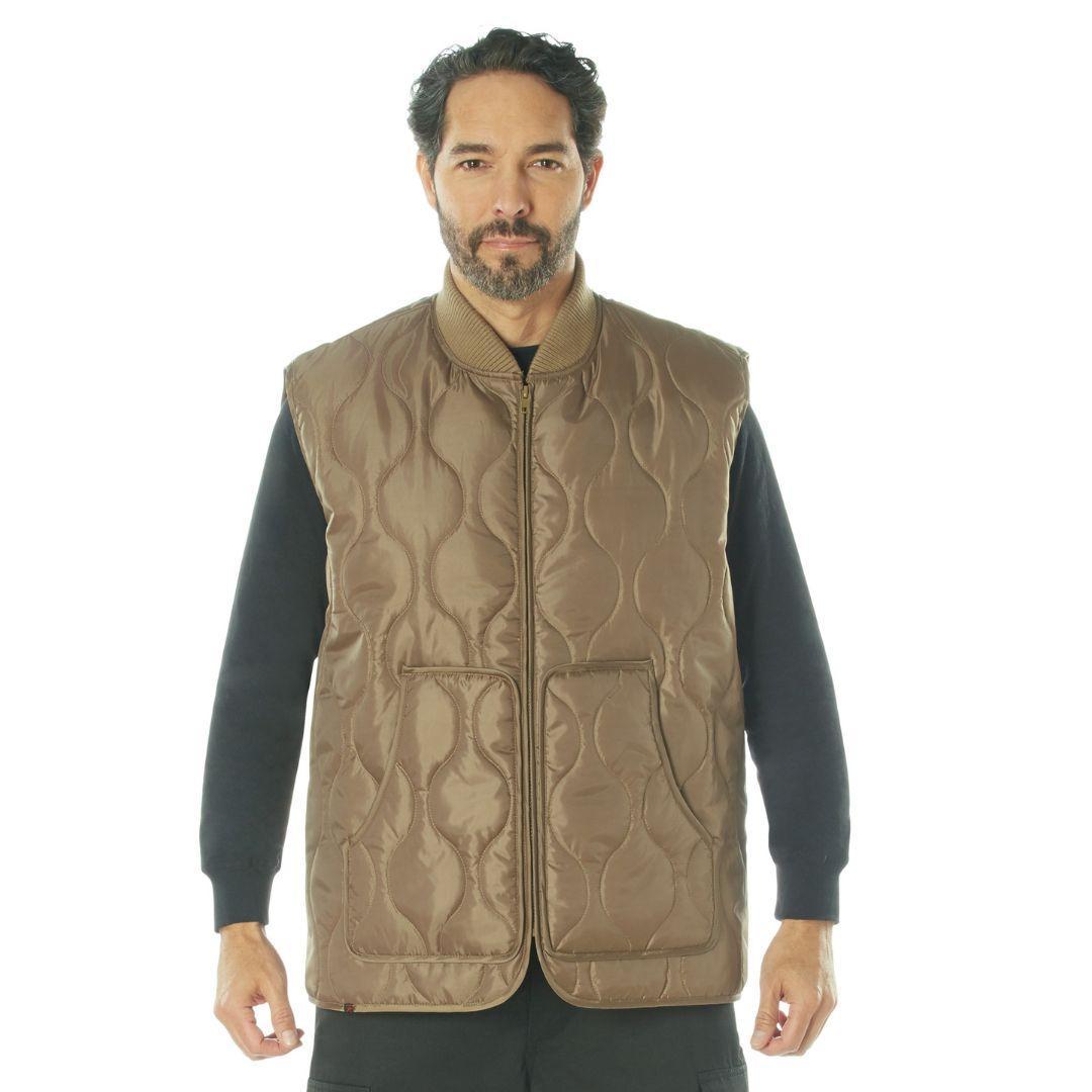 Rothco Quilted Woobie Vest - Coyote Brown - Destination Gold Detectors