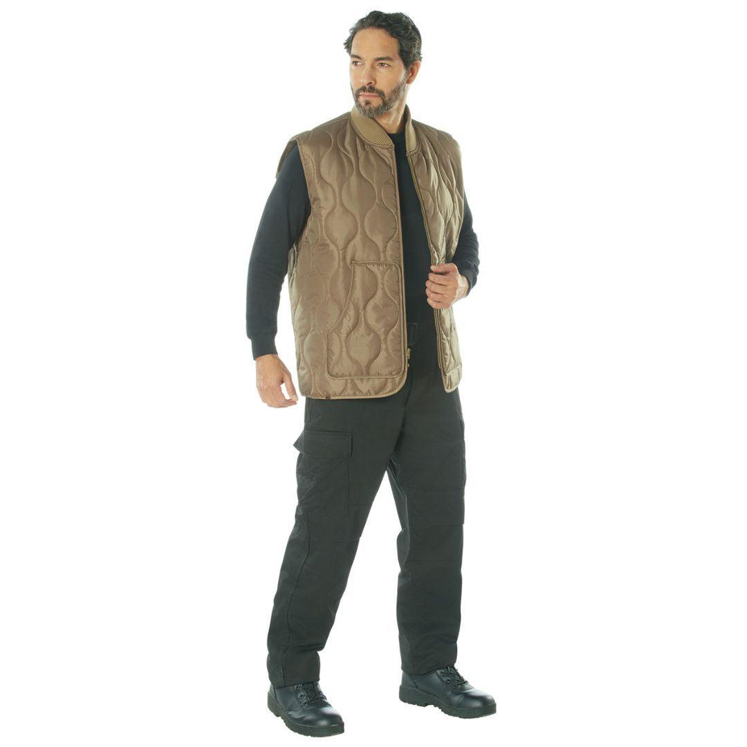 Rothco Quilted Woobie Vest - Coyote Brown - Destination Gold Detectors