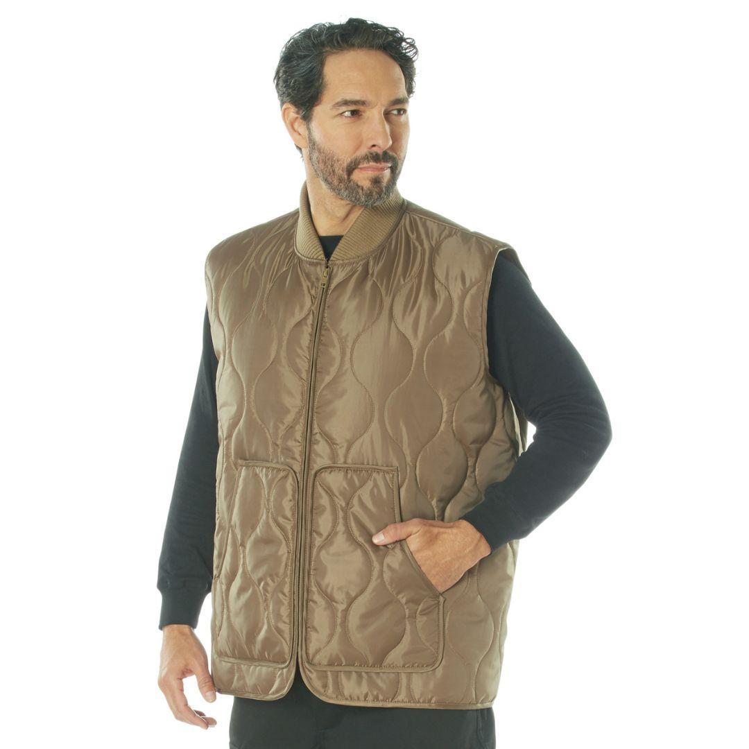 Rothco Quilted Woobie Vest - Coyote Brown - Destination Gold Detectors