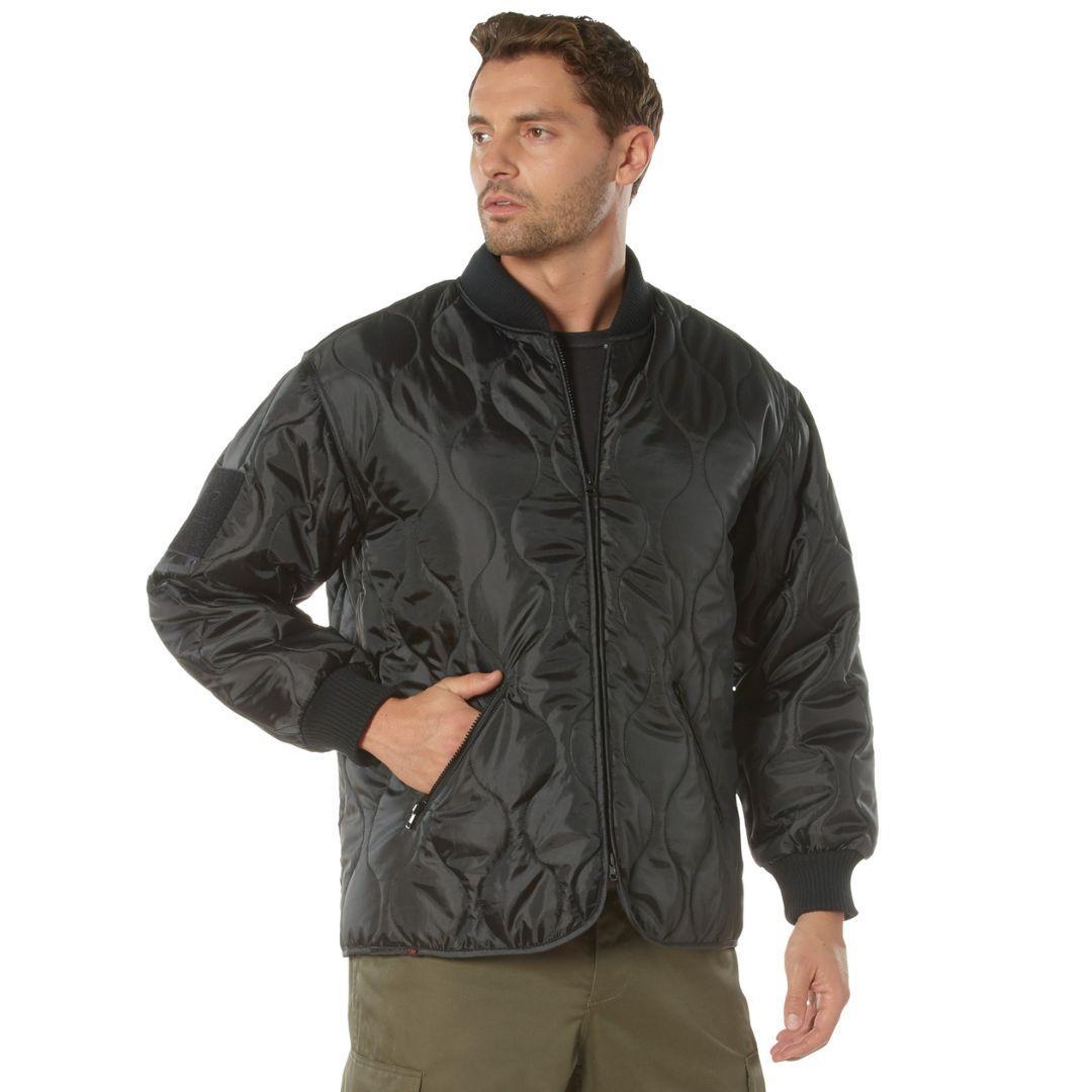 Rothco Black Concealed Carry Quilted Woobie Jacket - Destination Gold Detectors