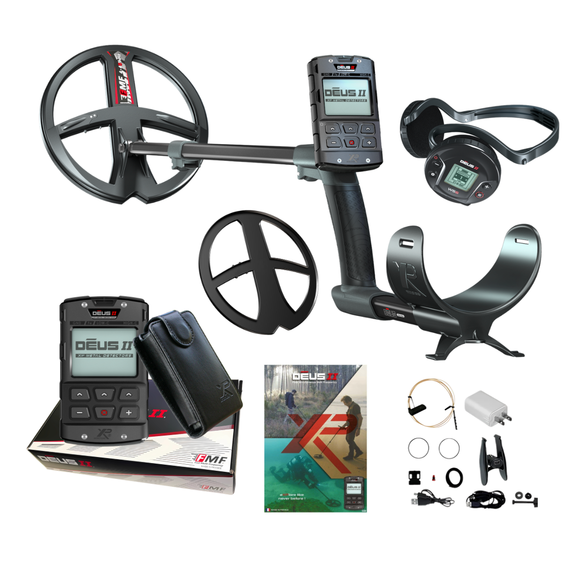 XP DEUS II Metal Detector with 11" FMF Search Coil, RC and WS6 Headphones