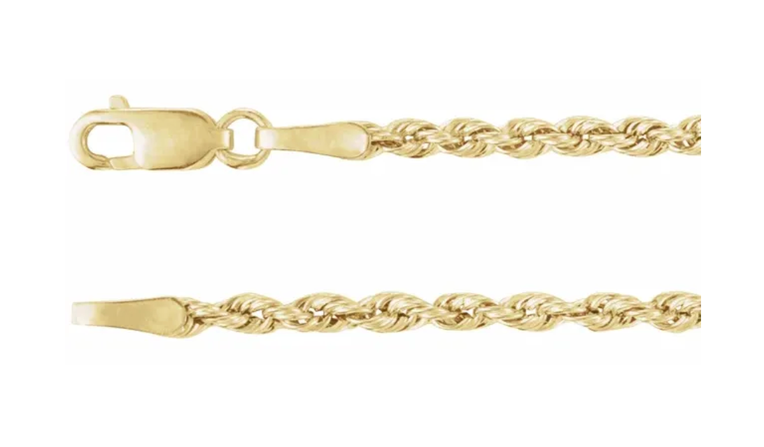 1/10 oz .9999 Pure 24K Maple Gold Bullion with 14K Frame and 22" 2mm Hollow Rope Chain