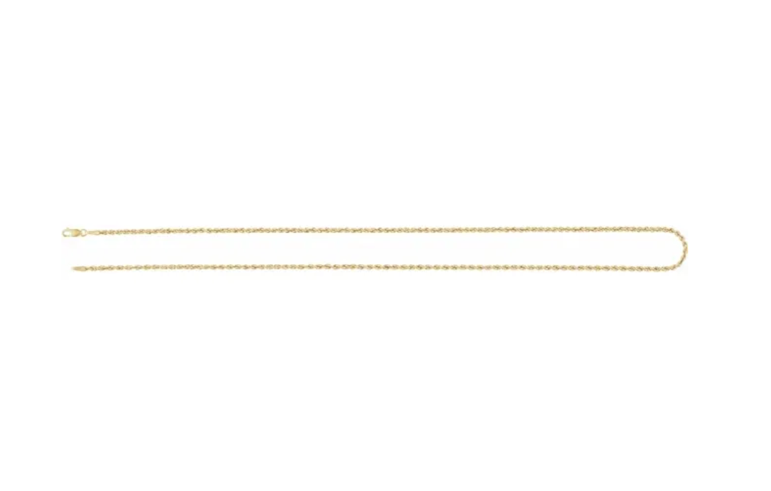 1/10 oz .9999 Pure 24K Maple Gold Bullion with 14K Frame and 22" 2mm Hollow Rope Chain