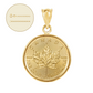 1/10 oz .9999 Pure 24K Maple Gold Bullion with 14K Frame and 20" 1.1 mm Rolo Chain