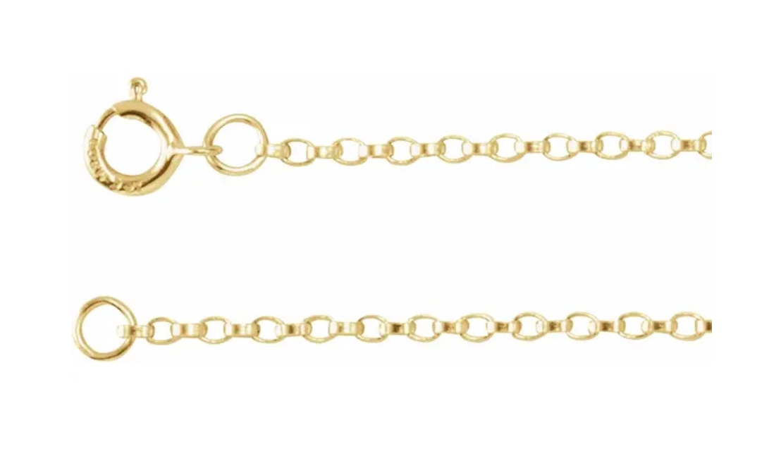 1/10 oz .9999 Pure 24K Maple Gold Bullion with 14K Frame and 20" 1.1 mm Rolo Chain