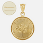 1/10 oz .9999 Pure 24K Maple Gold Bullion with 14K Frame and 20" 2.5 mm Hollow Rolo Chain