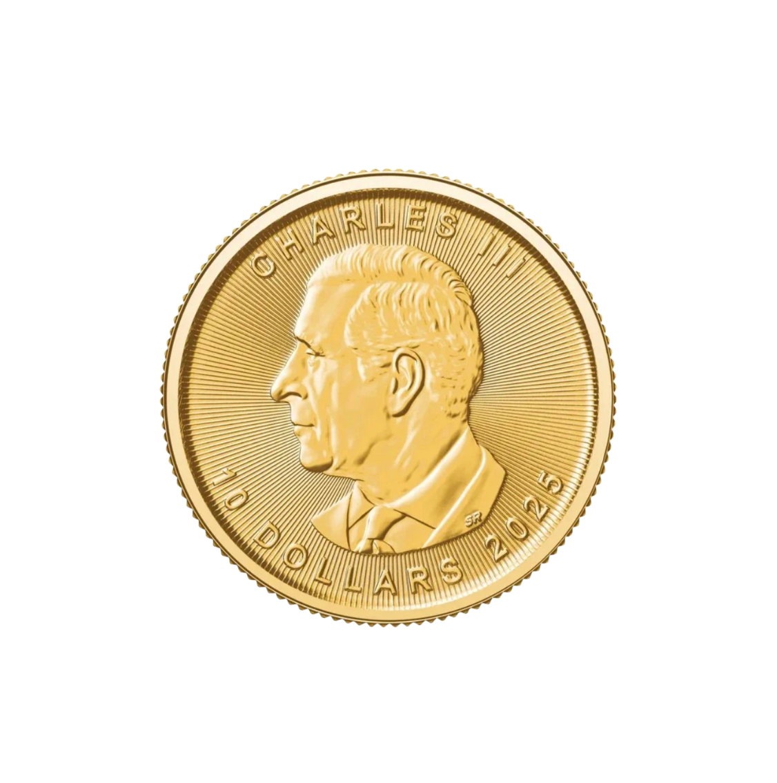 1/4 oz .9999 Pure 24K Maple Gold Round with 14K Frame Pendant