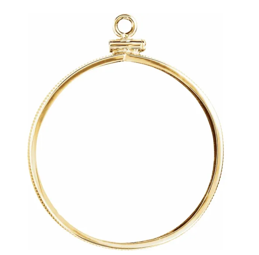 1/4 oz .9999 Pure 24K Maple Gold Round with 14K Frame Pendant
