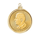 1/4 oz .9999 Pure 24K Maple Gold Round with 14K Frame Pendant